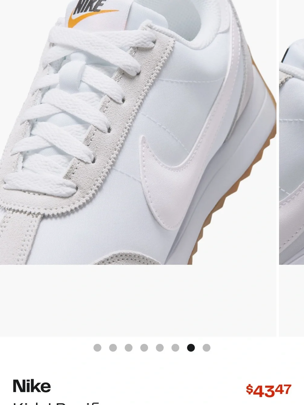 Nike Kids White and Gum Classic Sneakers